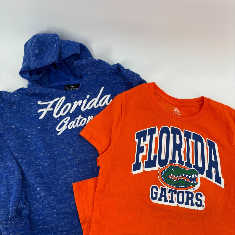 Colosseum & Team Athletics Girls Florida Gators Size L 10/12 Blue Orange 2pc Set